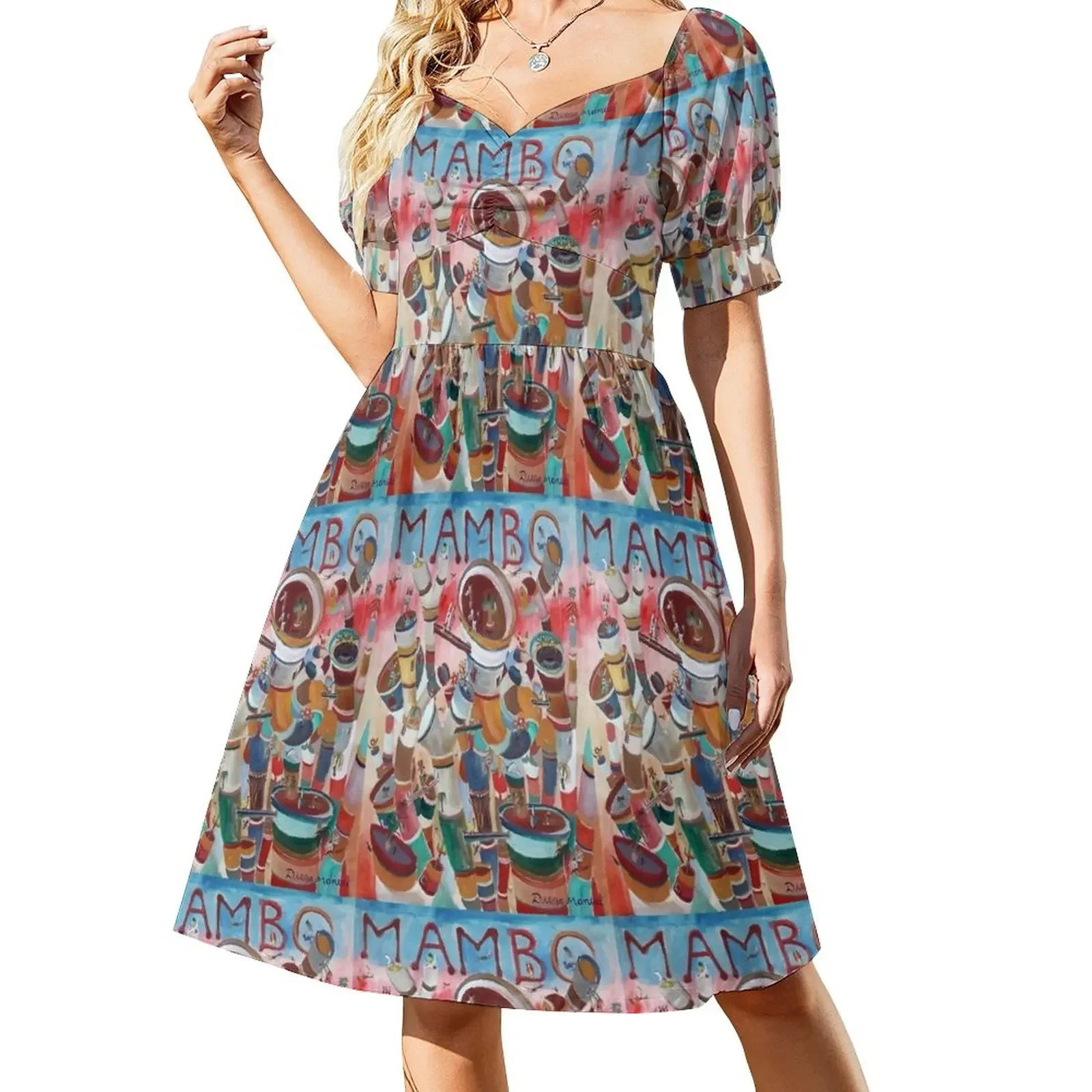 Mambo Short-Sleeved Dress Dress vintage Woman's evening dress