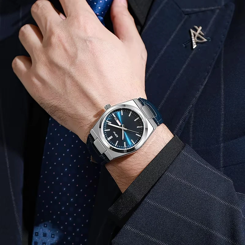 الأعمال الفاخرة تصميم الرجال المزدوج التقويم ووتش للماء مضيئة الفولاذ المقاوم للصدأ عارضة ساعات كوارتز للرجال Relojes Hombre