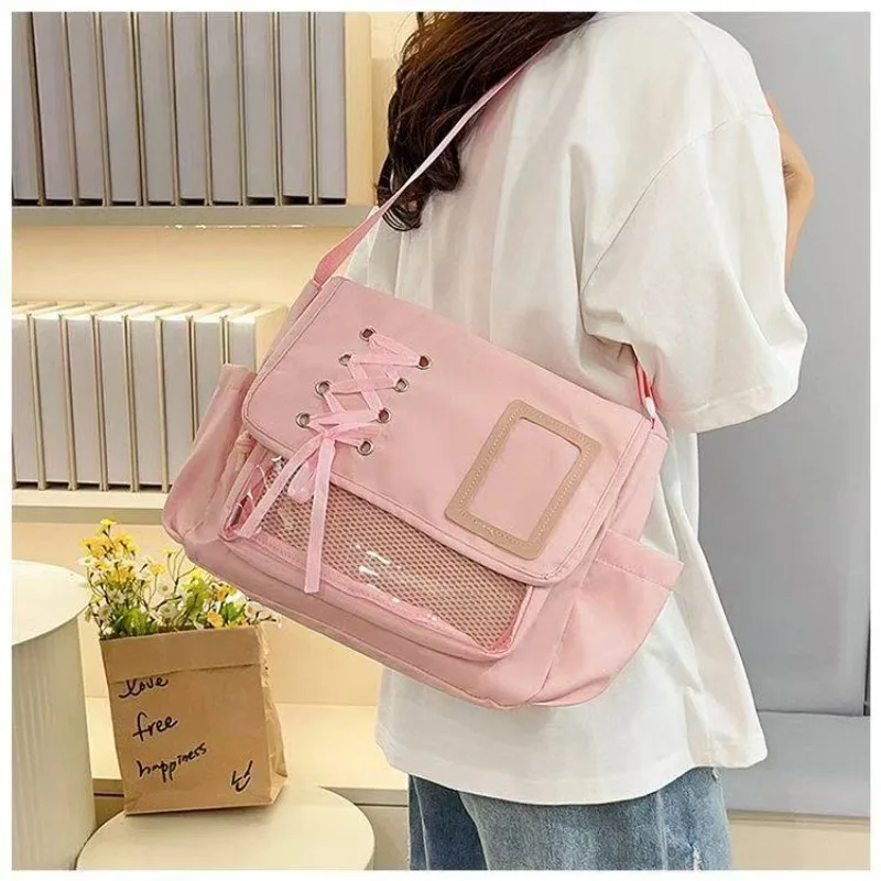 

Original Japanese Itabag Transparent Badge Bag Academy Style All Match Large Capacity Crossbody Messenger Bag for Women