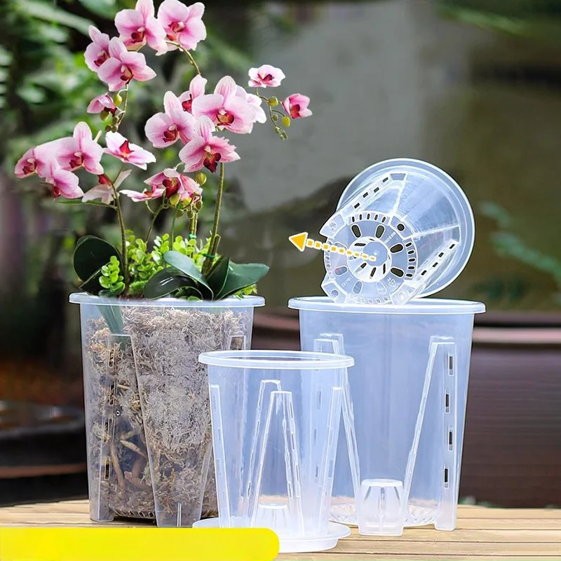 12cm for orchid Plant grow Pot Transparent white Thickened Flowerpot  Breathable root control Plant Plastic Tall Flower Pot k - AliExpress 15