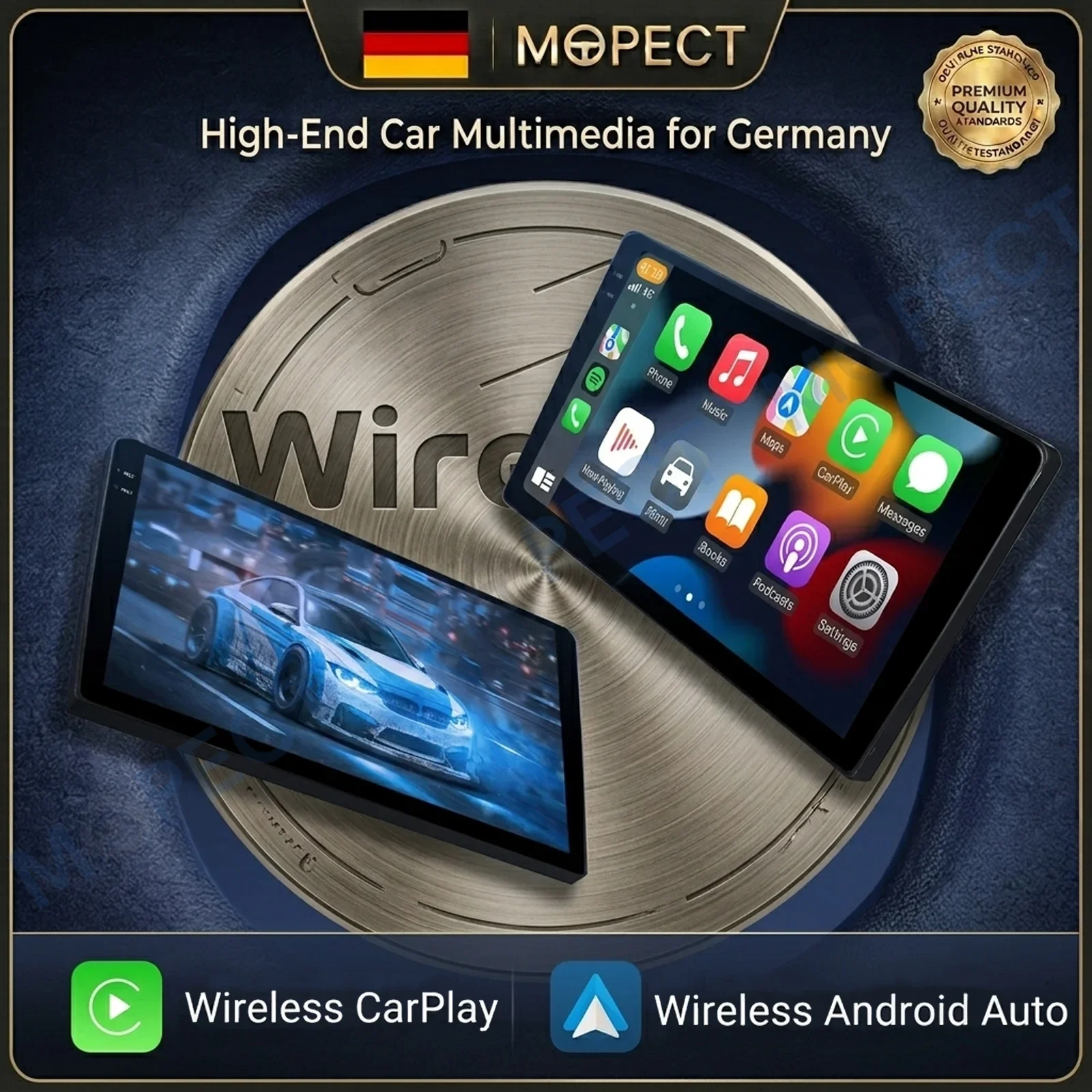 9-Zoll Android 15.0 Autoradio 4+64GB für VW Polo 6R 6C V 2009-2017 Apple CarPlay IPS Touchscreen GPS-Navigation FM/AM SWC Bluetooth – Detail 2