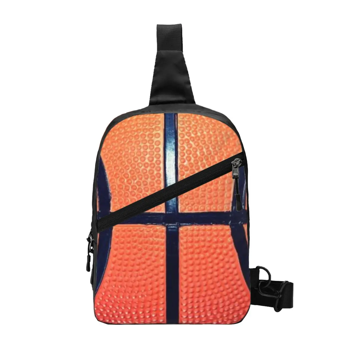 Custom Basketball Texture Crossbody Sling Backpack Men Shoulder Chest Bag for Travel Hiking Daypack