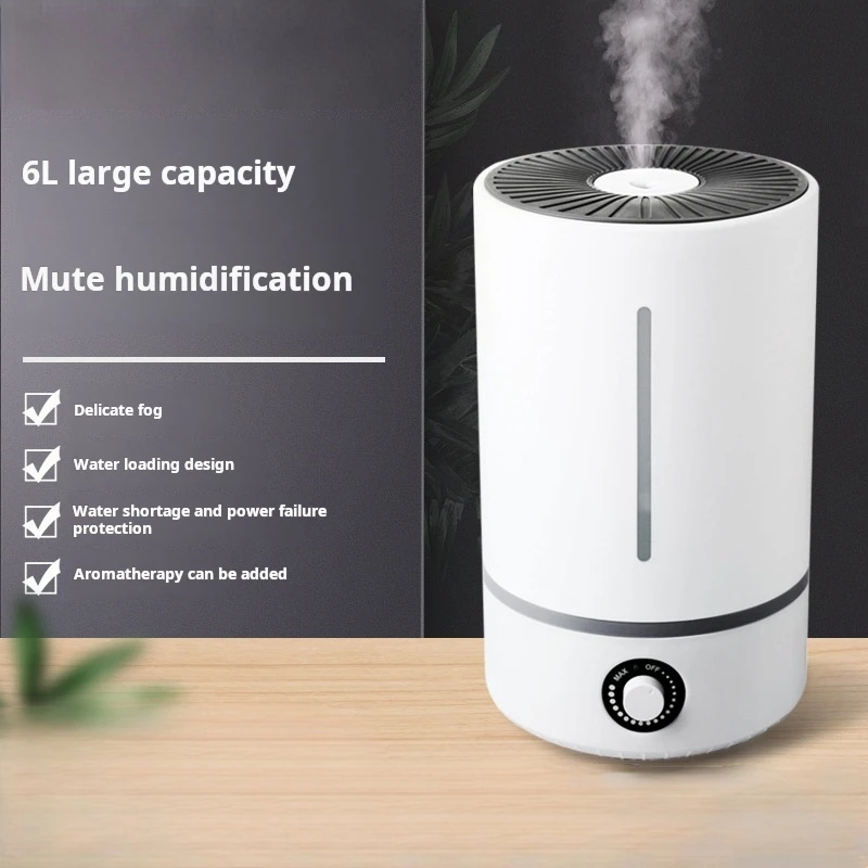 New Arrival 6l Water Humidifier for Home Large Capacity Ultrasonic Bedroom Silent Aromatherapy Atomizer