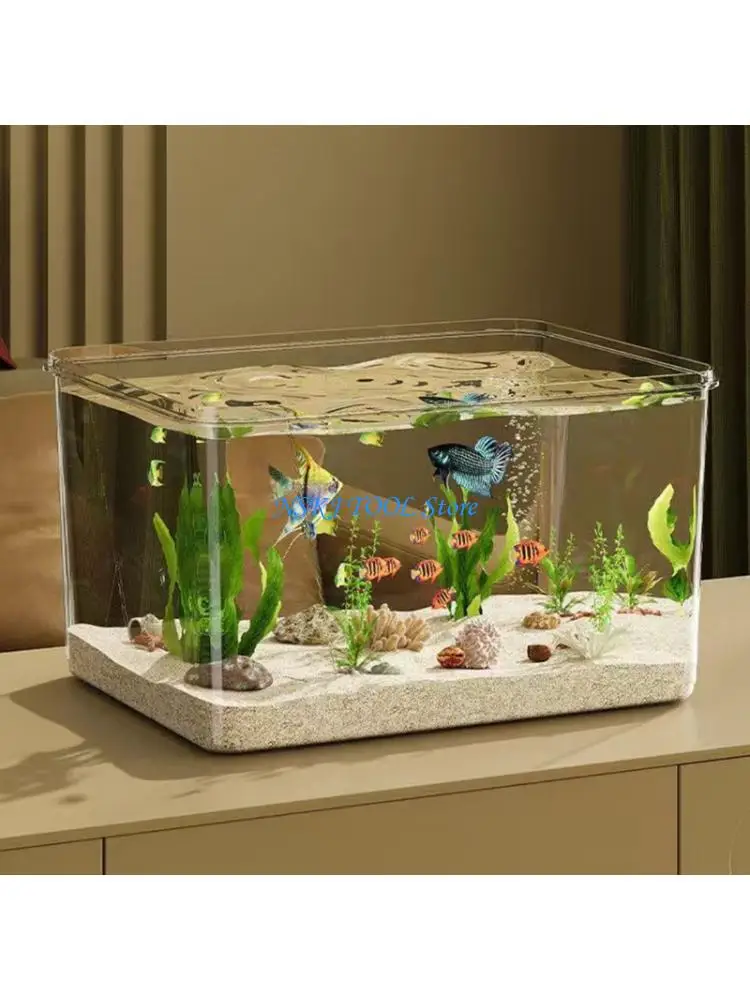 

L8RC Clear Acrylic Desk Aquarium Shatterproof Frameless Water Terrariums For Bettas