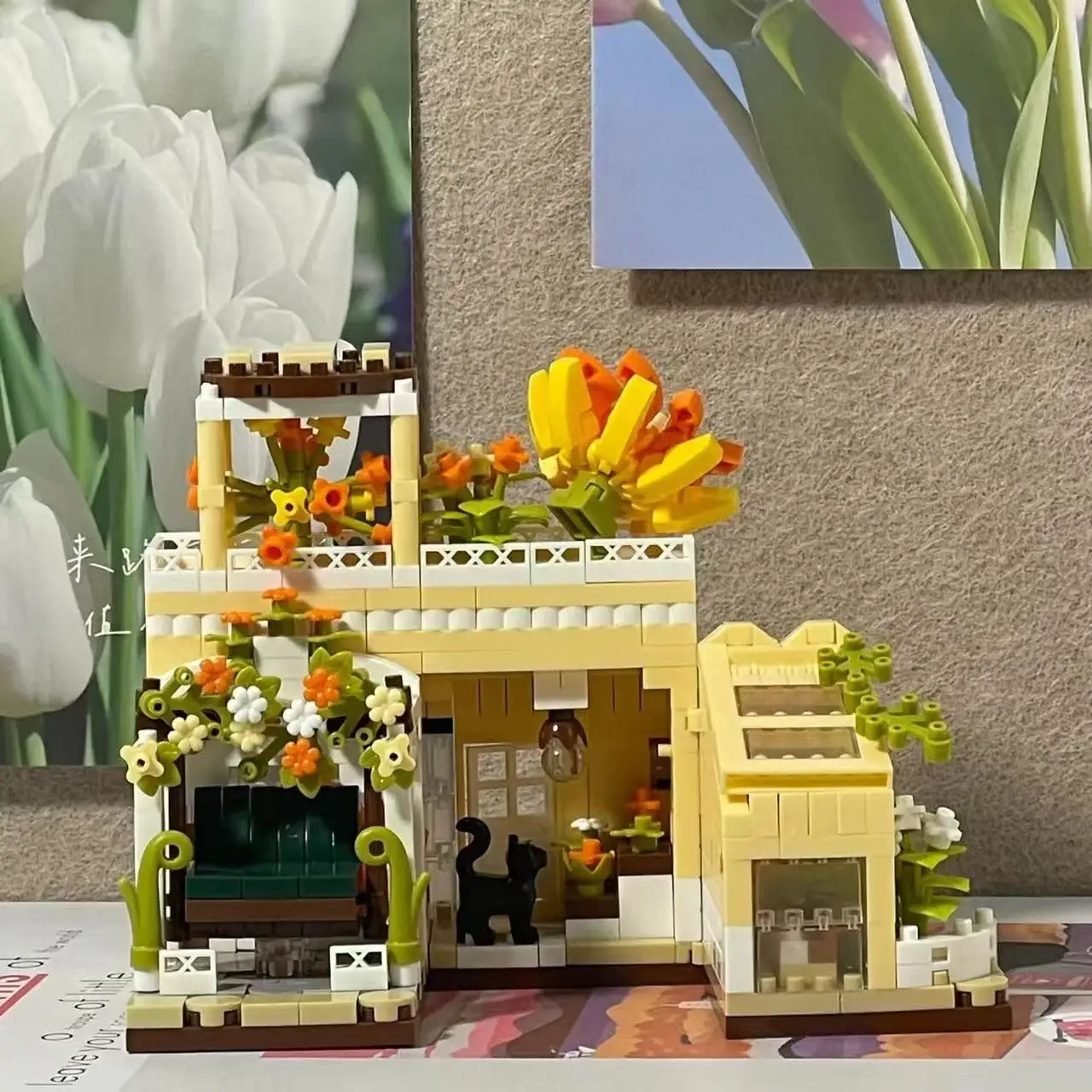 친구 집 거리 다이아몬드 벽돌 꽃 가게 커피 숍 도시보기 DIY 빌딩 블록 어린이를위한 장난감 소녀 크리스마스 선물