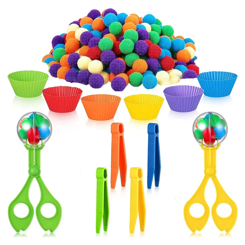 B05C-Sensorischer Behälterfüller, Feinmotor, sensorischer Behälterfüller, 2, Scheren-Aufbewahrungsbox zum Sortieren, Zählen, Training