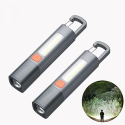 SMILING SHARK Portable Flashlight Strong Lights Variable Focus with Floodlight Side Light Mini Flashlight Lamp High Brightness