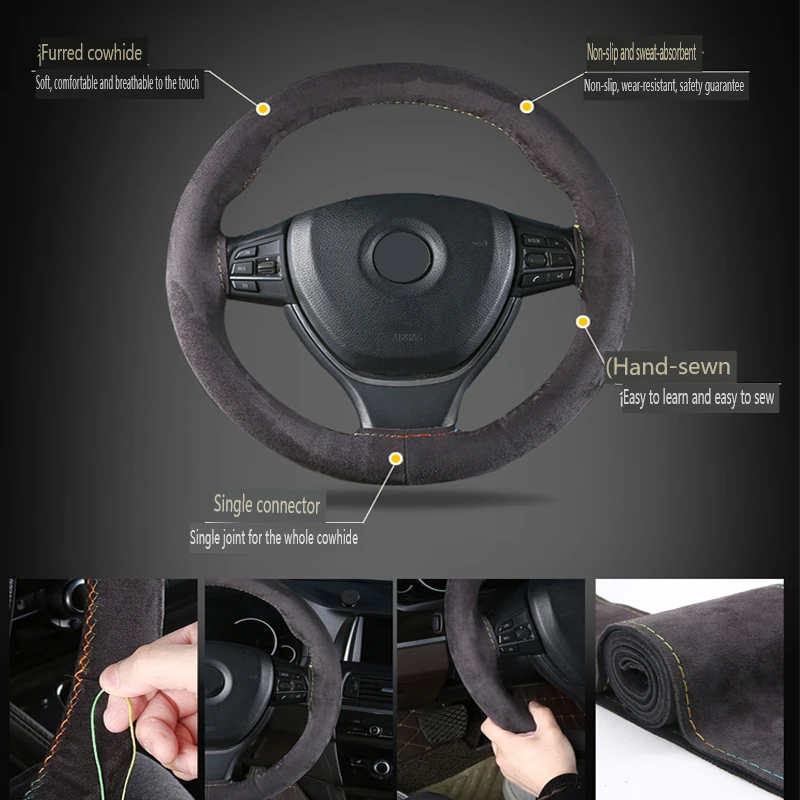 Customization Car Steering Wheel Cover Braid Suede for Mazda 3 Axela 2017-2021 CX5 CX-5 CX4 CX-4 Atenza Mazda 6 MX-5 MX5 CX-8
