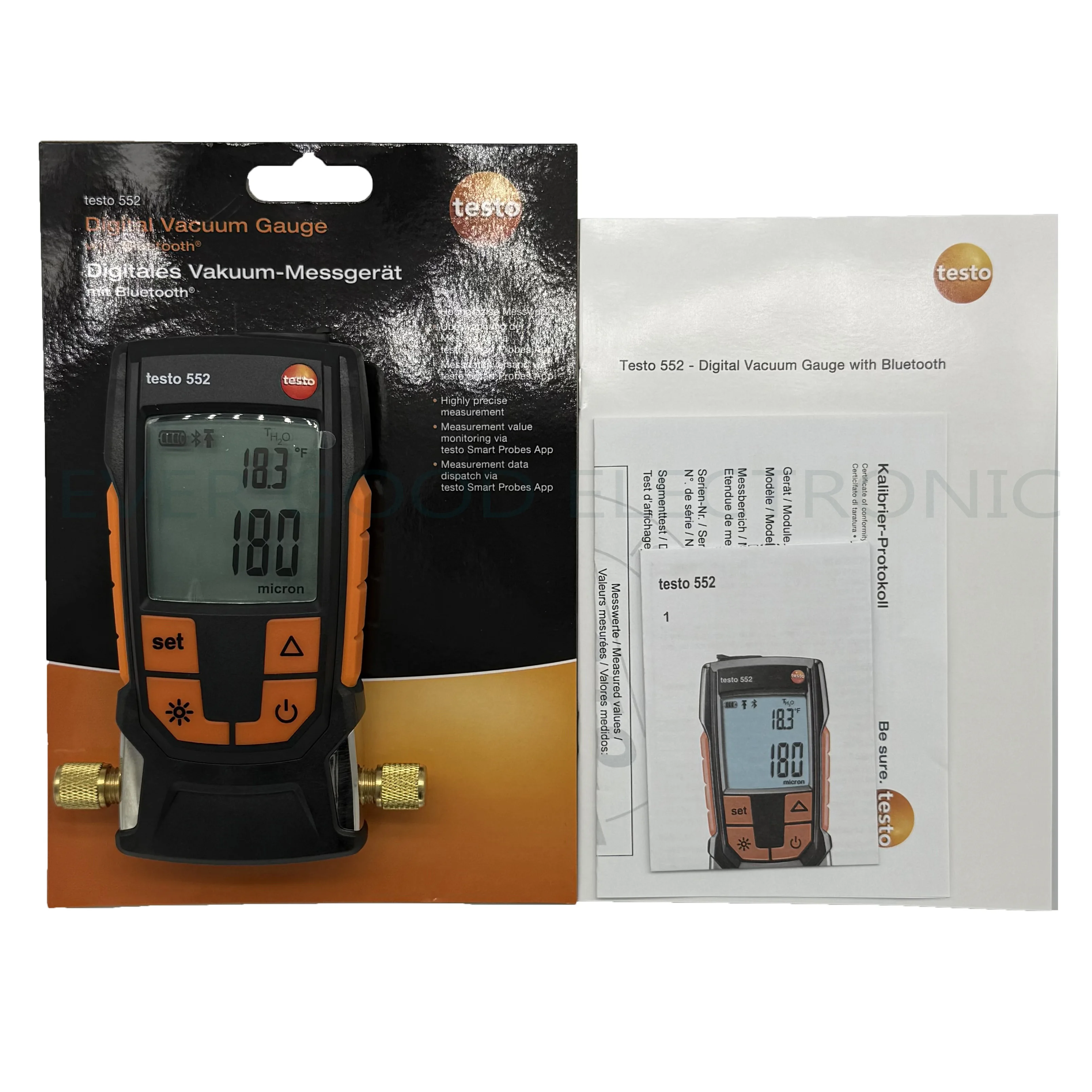 Vacuomètre numérique compatible Bluetooth, Testo 552, 0560, mesure du vide, 0-26,66 mbar