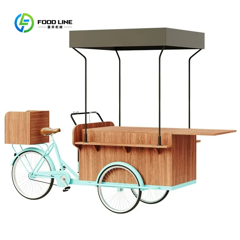 

Customized Professional Production Food Truck Trolley Food Flower Candy Cart Event Props Mobile Ice Cream Push Cart