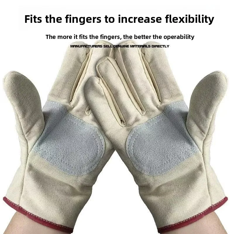 Canvas Gloves Wear-resistant Welder Maintenance Canvas Gloves Double Thickened Protective Labor Protection Gloves Canvas Gloves