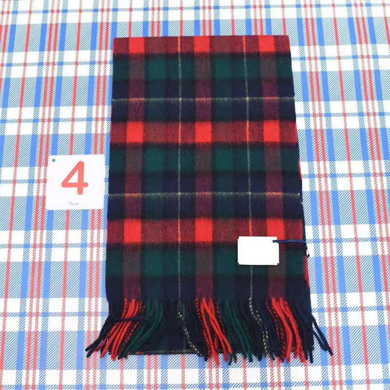 FIA Soft and Warm Irish Wool Plaid Scarf for Men, 12