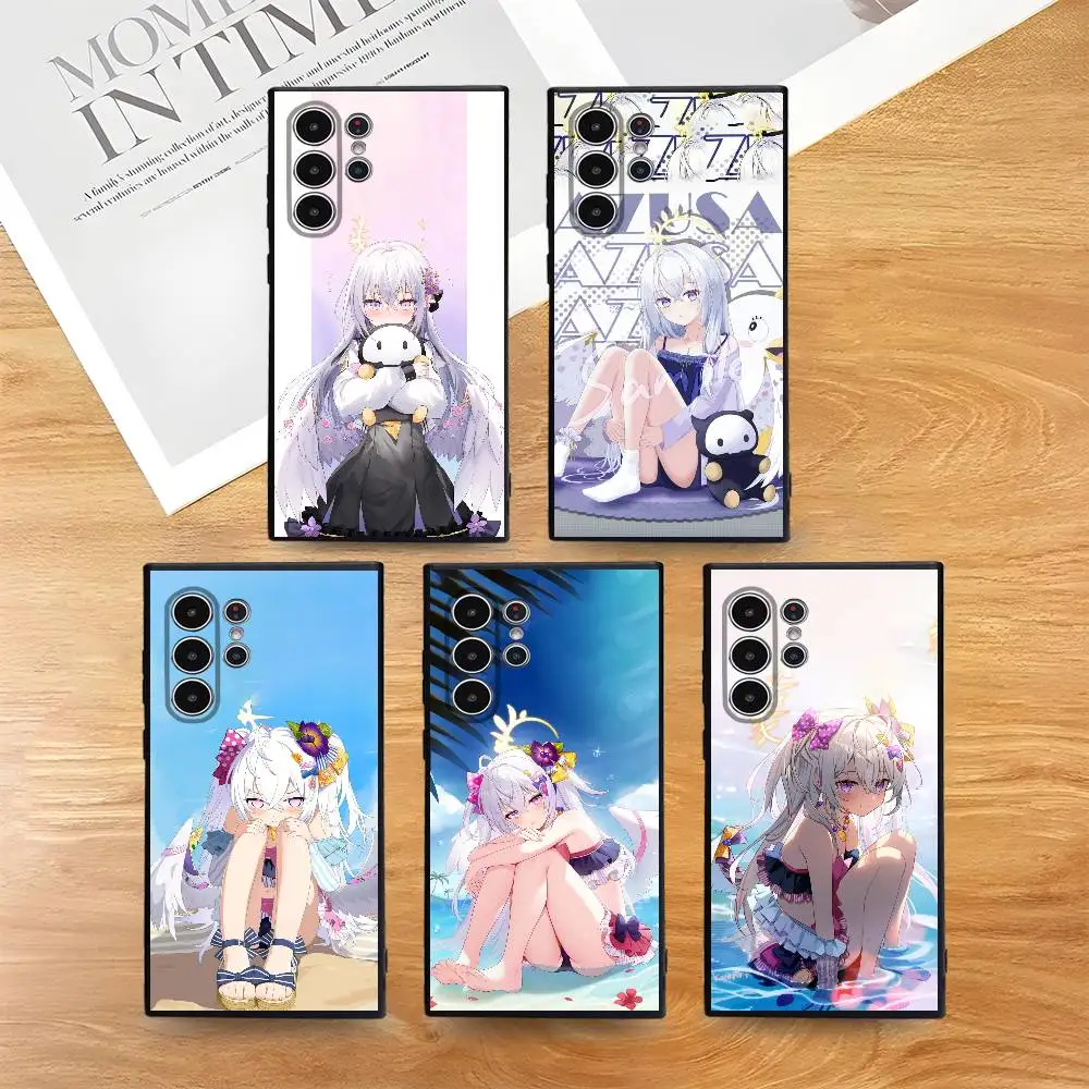 

Shirasawa Azusa Blue A-Archive Phone Case For Samsung Galaxy S25 S24 S22 S23 Ultra S21 S20 Plus 5G Frosted Non-Slip Soft Cover