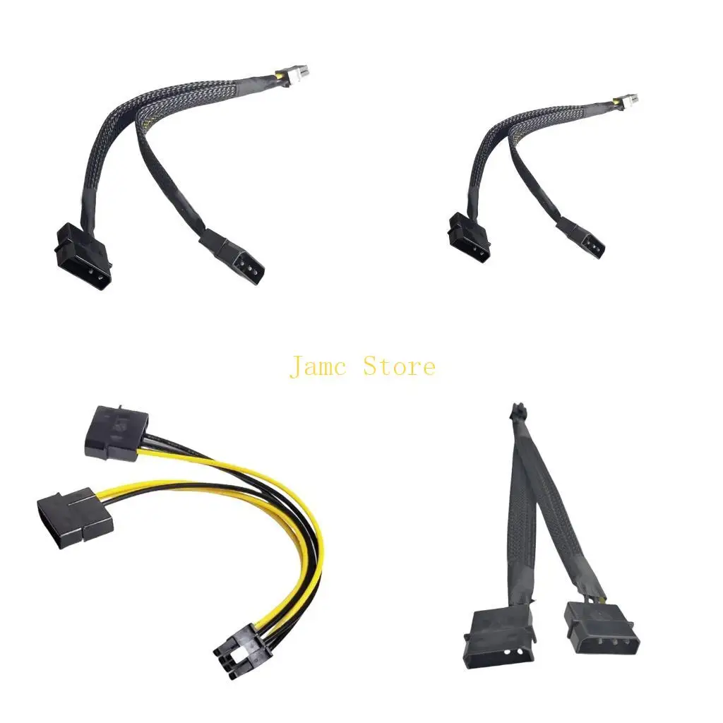 LX0B 8Pin Male To Double 4Pin Female Video Card Power Cord 8Pin To Double 4Pin Graphics