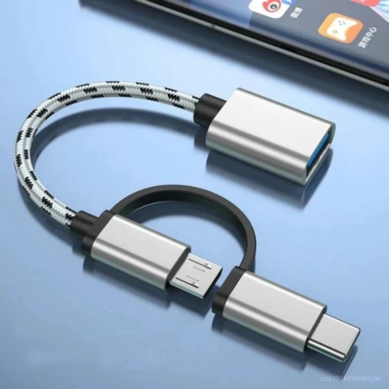 2 in 1 Type-C OTG Adapter Cable for Samsung S10 Xiaomi Mi 9 Android MacBook Mouse Gamepad Tablet PC Type C OTG USB Cable