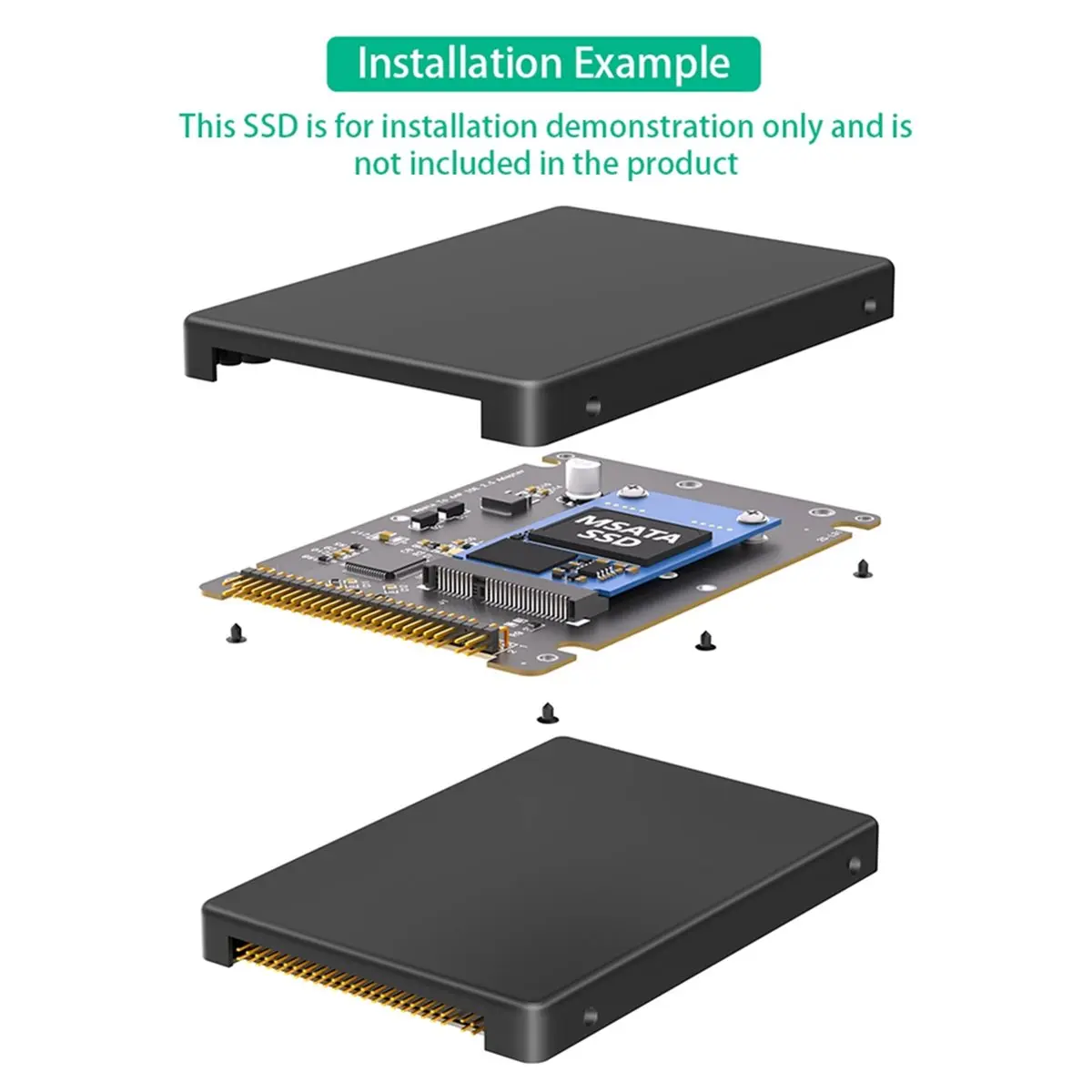MSATA to 2.5 Inch IDE 44Pin Adapter Card, Convert MSATA SSD to 2.5