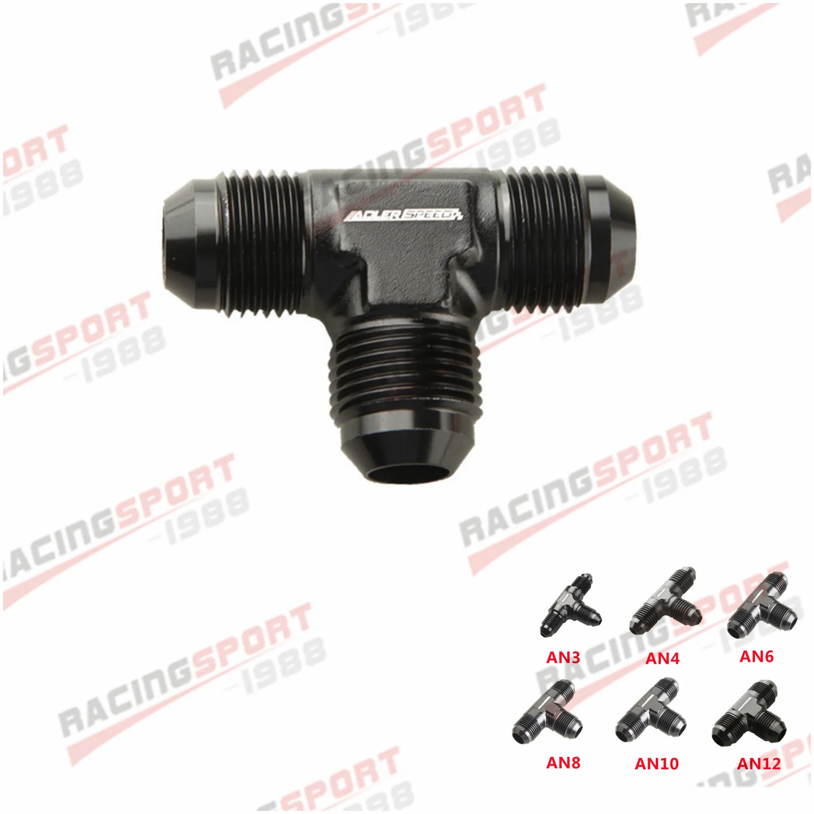 AN3 AN4 AN6 AN8 AN10 AN12 Male Flare Union Tee T-Piece Fitting Adapter Alumuinum