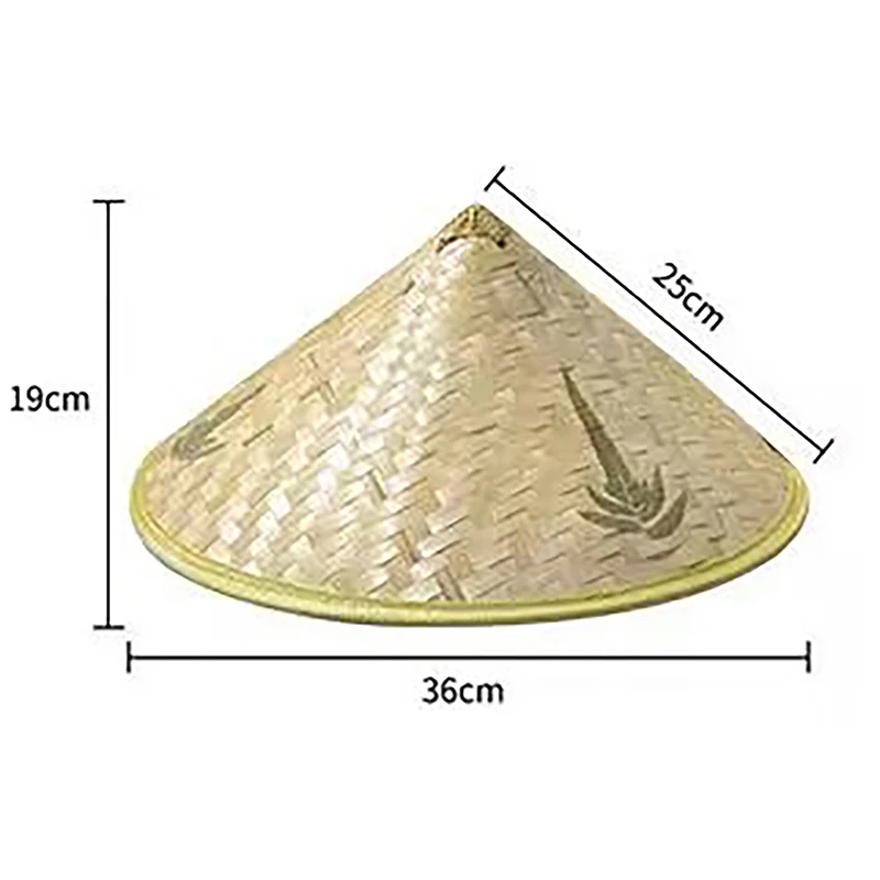 Chinese Retro Bamboo Rattan Fisherman Hat Handmade Weave Straw Bucket Hat Tourism Rain Dance Props Cone Fishing Sunshade Hat image 6