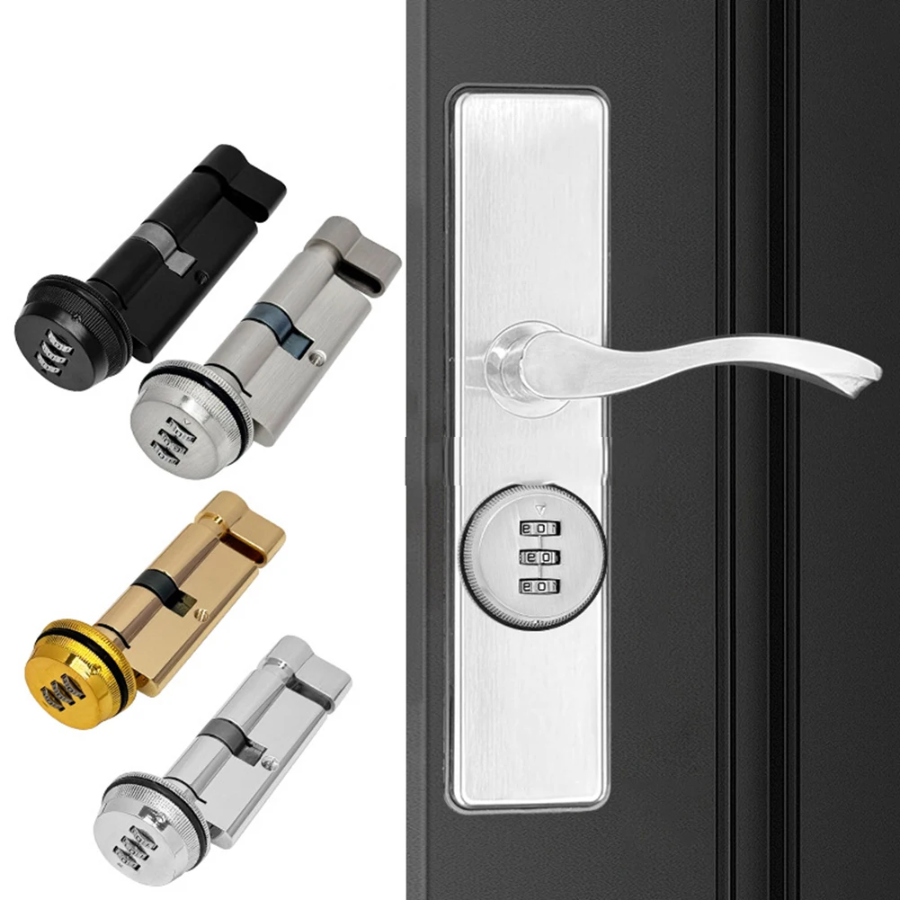 1 шт. механический комбинированный дверной замок, цилиндр 70 мм, замок с ручкой и 3-значным паролем для деревянных дверей, толщина 30-50 мм