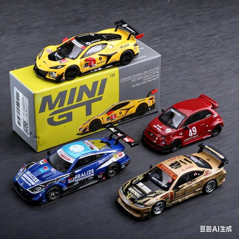 

Коллекционная модель автомобиля MINIGT 1/64 Nissan GT500 854 Chevrolet 963 Abbas, литая под давлением, из сплава, игрушка для мальчика, подарок на день рождения