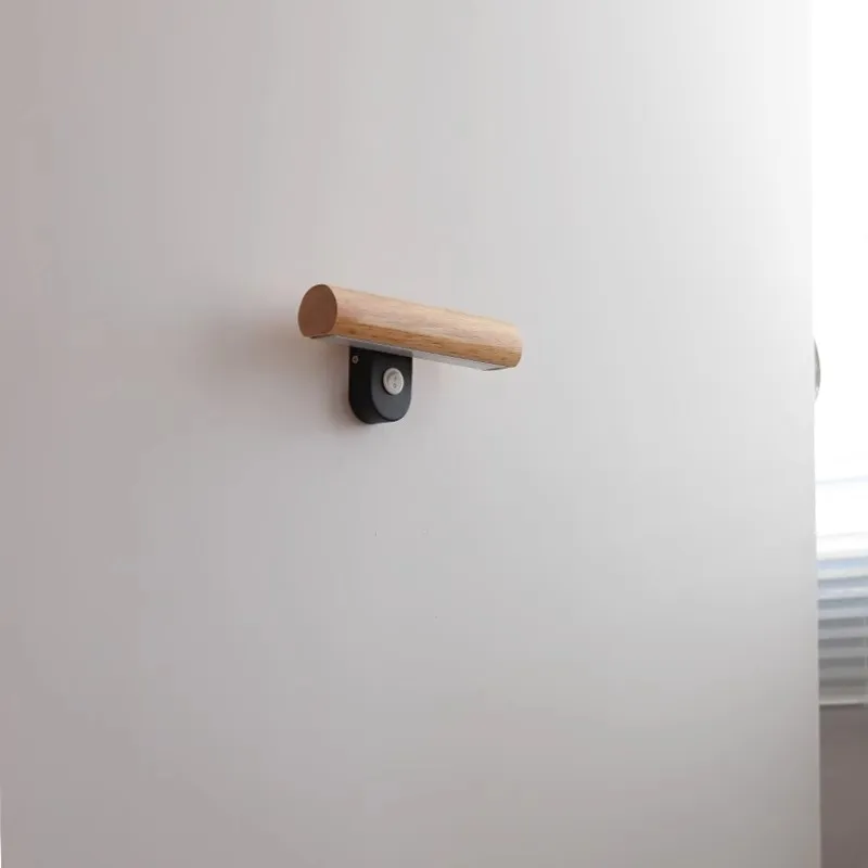 Interior LED Solid Wood Wall Lamp for Living Room Background Rotatable With Switch Wall Light Indoor Home Decor Lighting Fixture