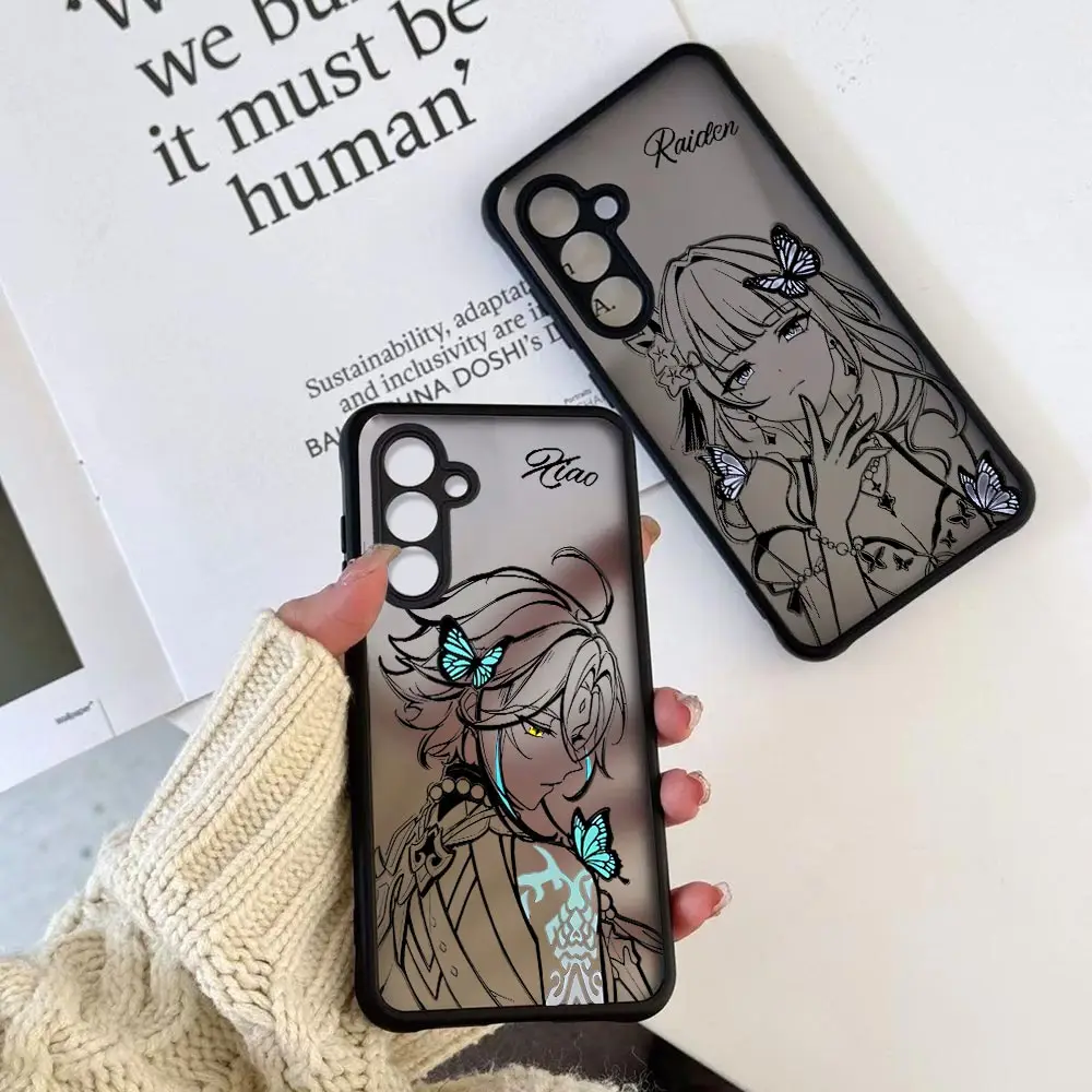 فراشة Genshin تأثير لعبة جراب هاتف ل ممن لهم A98 A94 A92 A91 A83 A78 A76 A74 A59 A58 A55 A54 A39 A38 A5 غطاء شفاف #2