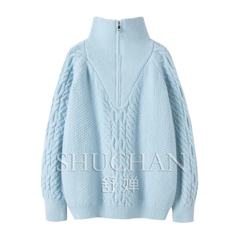 thicken 100% Cashmere Oversized Sweater Pull Femme Korean Fashion Casacos De Inverno Feminino Long Sleeve Top
