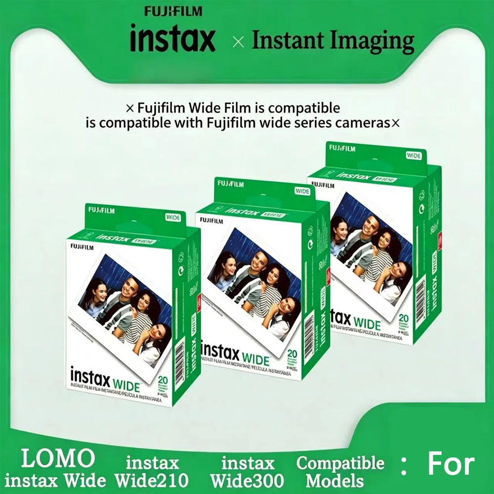 Pellicola Da 5 Pollici 10-100 Fogli Instax Wide Fujifilm Carta Con Bordo Bianco Nera Per Fotocamera Istantanea Fuji 210 200 100 300 400 Af