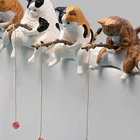 Landscape Office Ornaments Fishing Fun Fish Tank Fishing Cat Hanging Creative Mini Decorative Micro-Landscape
