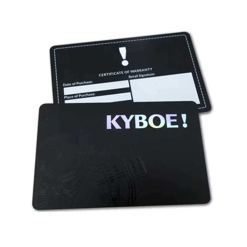 

Фабрика по индивидуальному заказу Изготовление аутентичной гарантийной карты из ПВХ Премиум-карта сертификатов