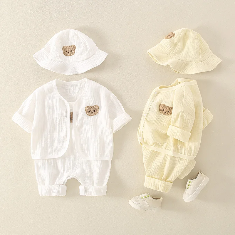 Adorable Baby Outfit Set Spring Summer Long Sve Onesie Trendy Baby Clothes Tee Piece Set High Waist Cotton Rer