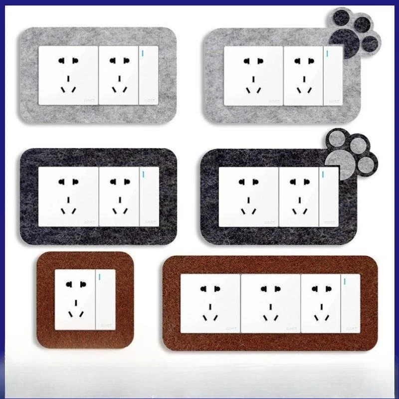 

Nordic Simplicity Felt Switch Cover Anti Dirt Sticker Universal Size Wall Decorative Can Be Cut Self-adhesive Socket Protection