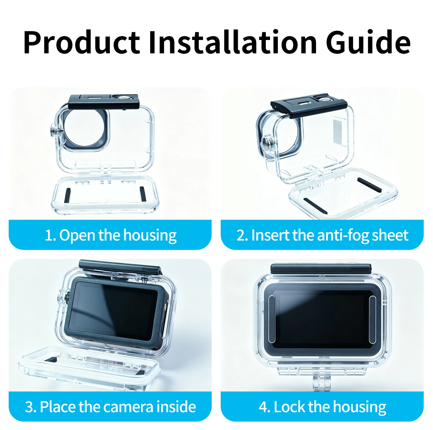 60M Wasserdichtes Gehäuse für DJI Osmo Action 6 mit Auftriebsstab-Griff, Hochtransparentes Tauchgehäuse für Action6 Kamera – Detail 10