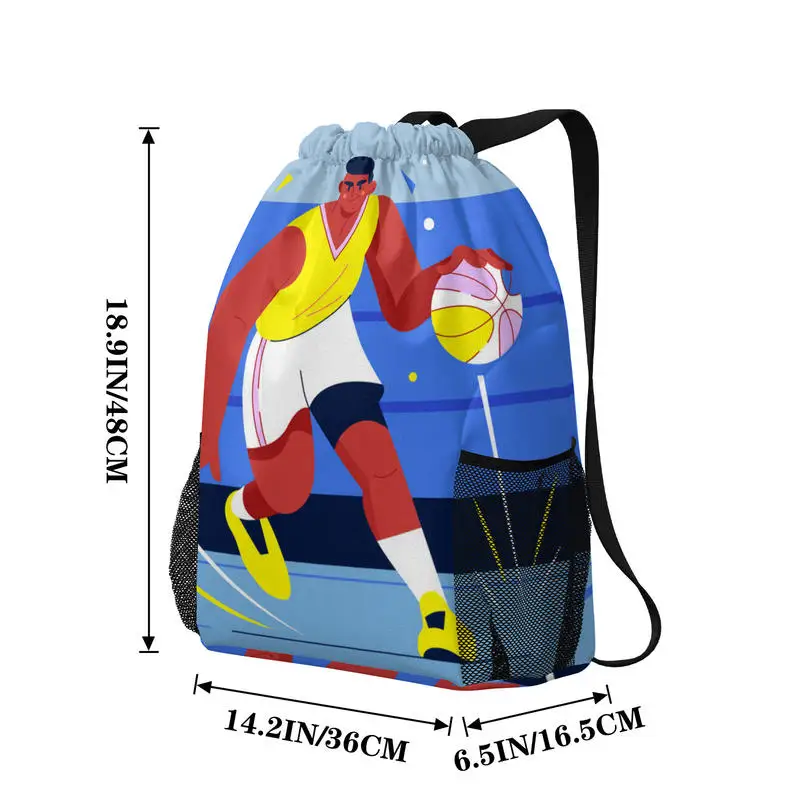 حقيبة تخزين كرة السلة وكرة القدم قابلة للتخصيص - نايلون متين، فصل جاف/رطب، حقيبة ظهر واسعة للتهوية للاستخدام اليومي