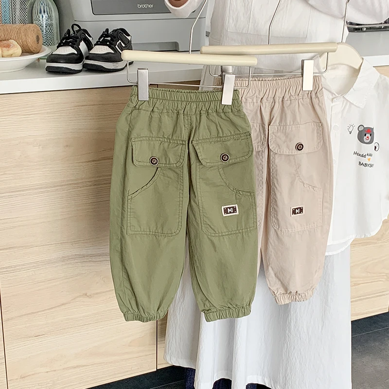 

Boys Summer Lightweight Casual Pants Mosquito Proof Long Trousers Qui Dry Cotton Blend Breathable Comfortable Spor Sle