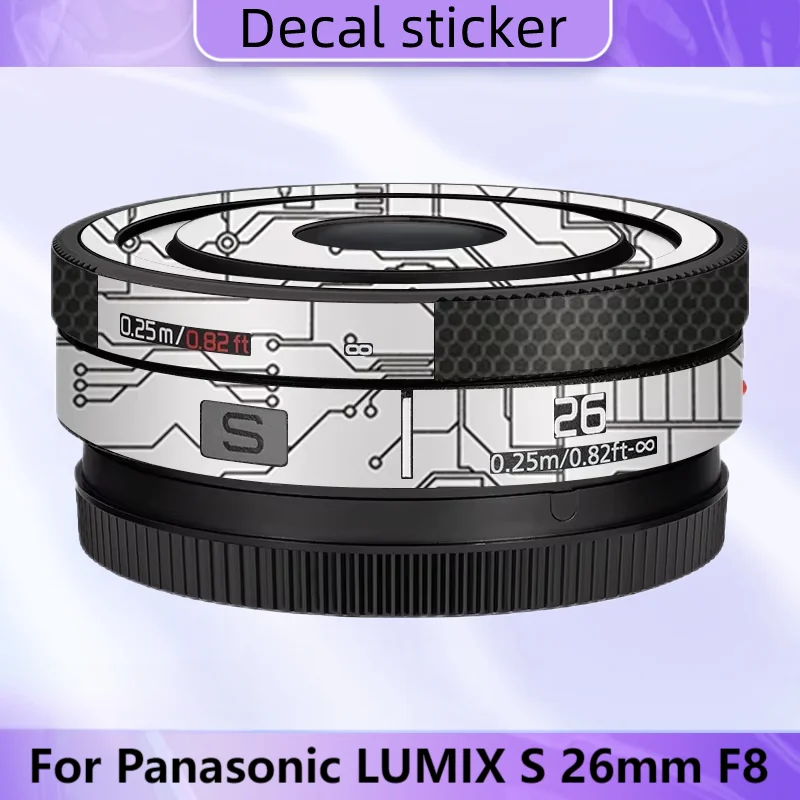 

Для Lumix S 26 F8 наклейка на объектив для Panasonic LUMIX S 26 мм F8 наклейки на объектив 26f8 защитная крышка S-R26