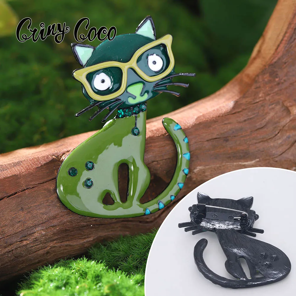 

Cring Coco Cartoon Cat Enamel Brooch for Women's Jewelry Cute Retro Simple Animal Brooch Fashion Women's Party 2024 New Edition