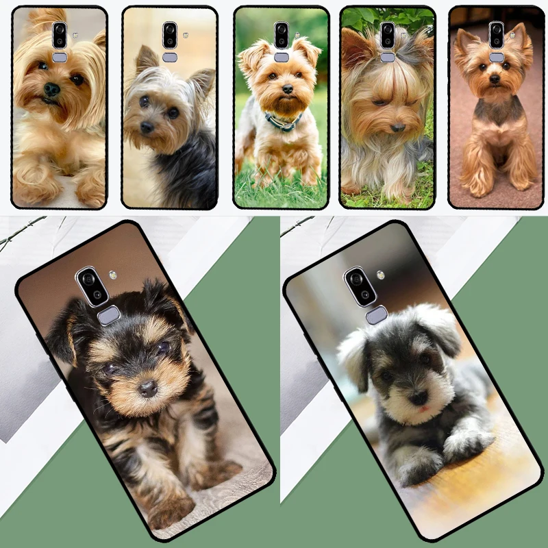 Funda de perro Yorkshire Terrier para Samsung Galaxy J4 J6 Plus A6 A7 A8 A9 J8 2018 J3 J5 J7 J1 A3 A5 2016 2017 Coque