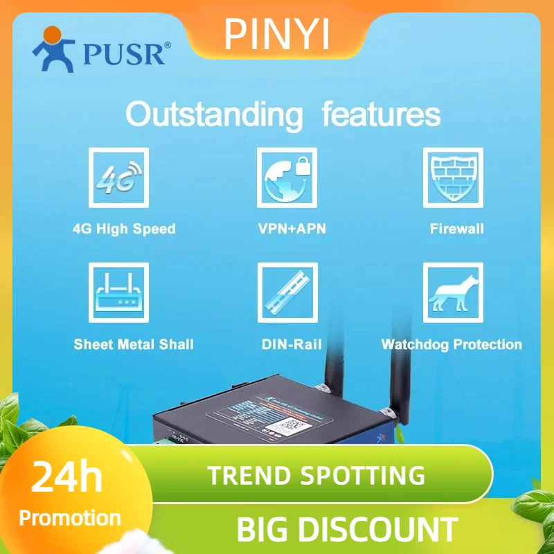 تعزيز Pusr Emea & Apac الصناعية 4g Lte 2g 3g واي فاي مع فتحة للبطاقات Sim دعم Openvpn 4g موزع إنترنت واي فاي في الهواء الطلق Usr-g806-e #1