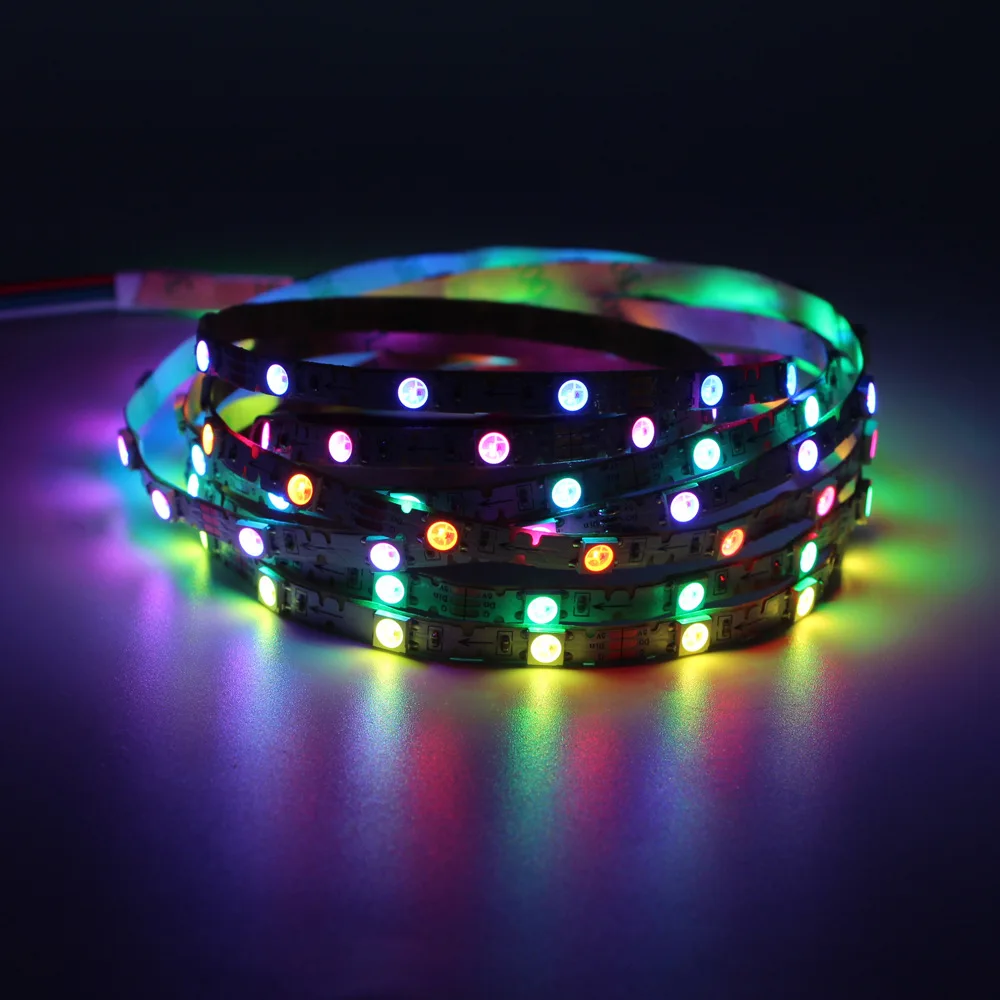 5V WS2812B S Shape Led Strip Light for DIY 48leds 6mm /60leds 8mm PCB Individually Addressable Dream Color RGB Pixels Tape