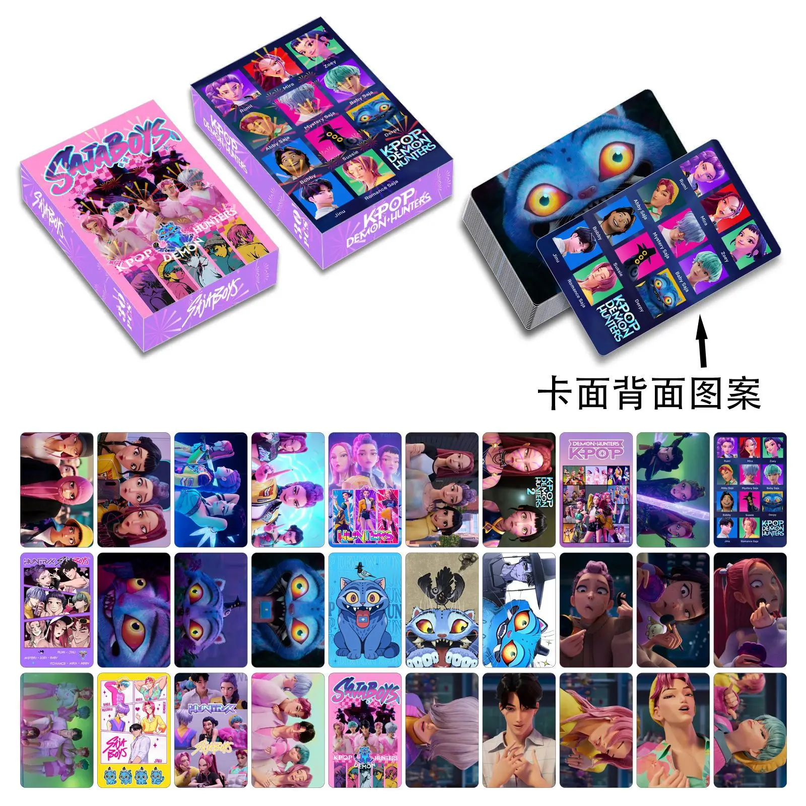 30 KPop Devil Hunter   Gaza Boys & Huntrix Girls LOMO Cards, Anime Photo Cards Collectible Set,