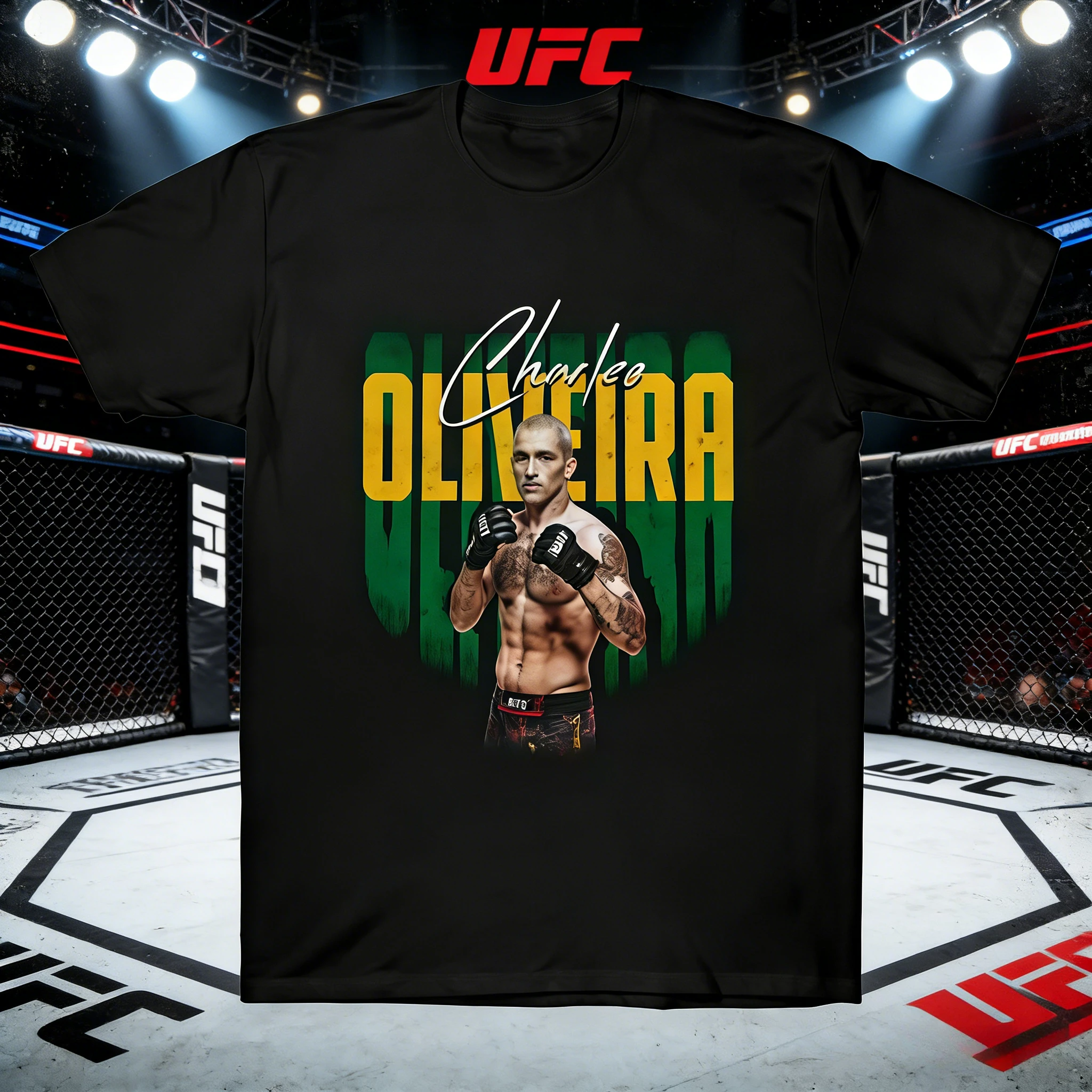 

Летняя коллекция UFC Charles Oliveira 2026 — модная футболка с принтом из чистого хлопка — подходит как мужчинам, так и женщинам
