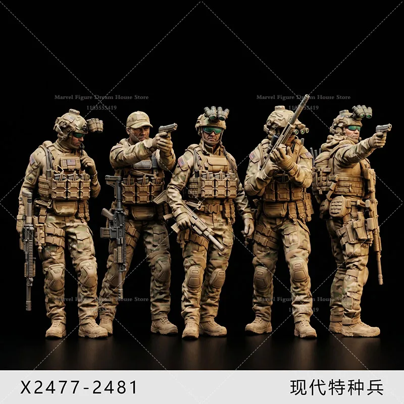 

Миниатюрные фигурки в масштабе 1/64, 1/43, 1/35, неокрашенные белые модели, фигурки спецназа в пустынной камуфляжной боевой форме