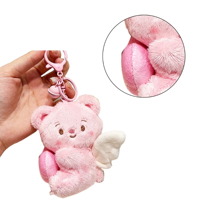 

Lovely Bear Keyring Bag Pendant Soft Keychain Decoration Stylish Keyrings Charm