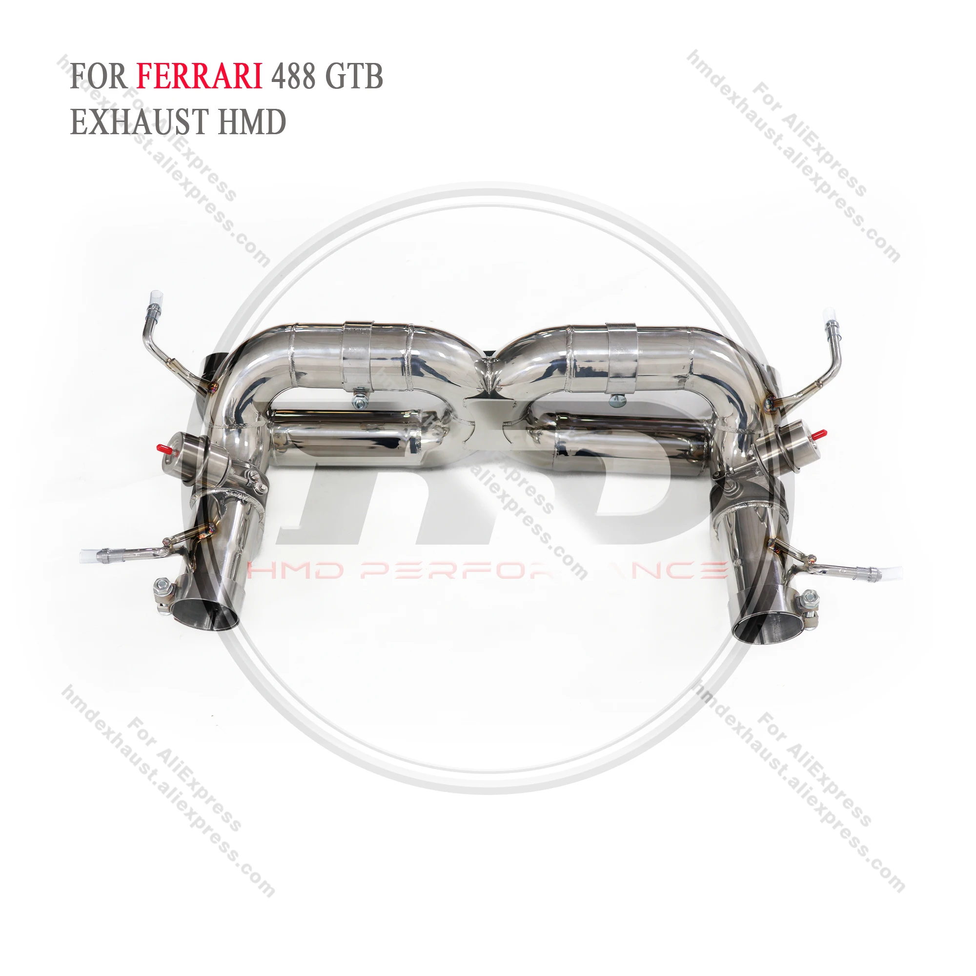 HMD Hot Sale Stainless steel Exhaust System Performance Catback for Ferrari 488 GTB With valves Car