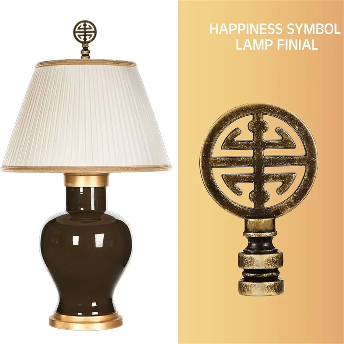 2pcs Asian Oriental Style Lampshade, Happiness Symbol Style Desk Lamp Lampshade,Horn Bracket, Home Decoration