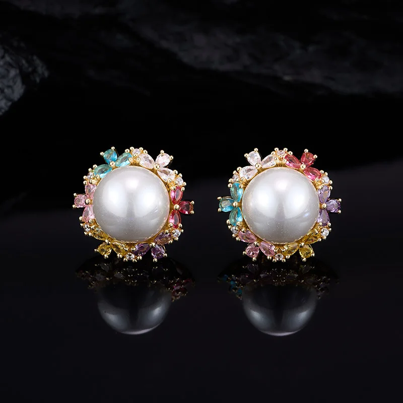 

Elegant Small Design Sense Flower Pearl Earrings S925 Sterling Silver Needle Sweet Jewelry Accessory LYA114