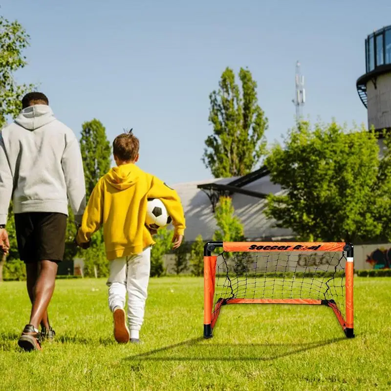 Portería de fútbol portátil, portería de fútbol plegable para exteriores, red de práctica ligera con bolsa de transporte, juego de fútbol para juegos