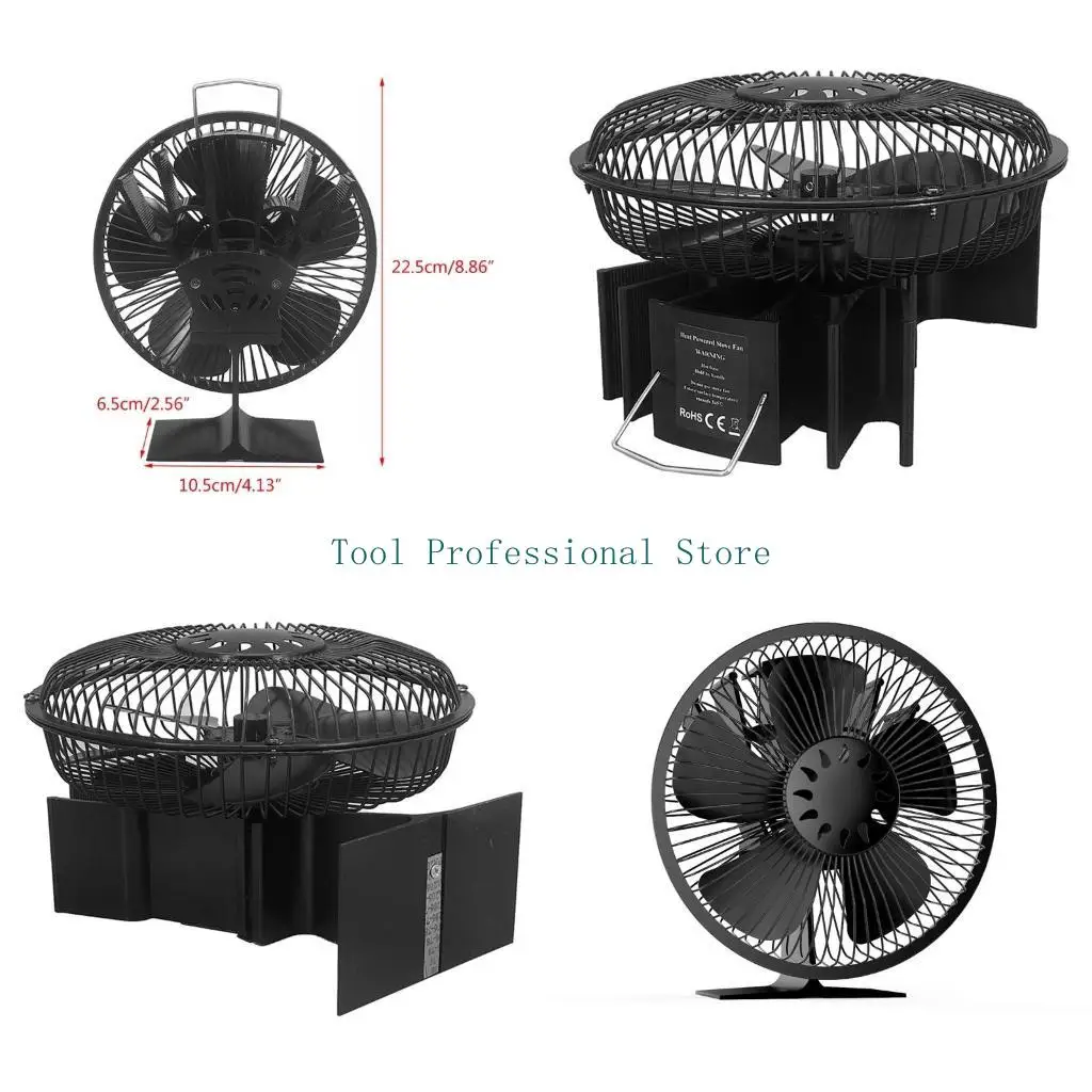

57QF Fireplace Stove Fan 5 Heat Powered Fan Quiet Efficient for Wood Log