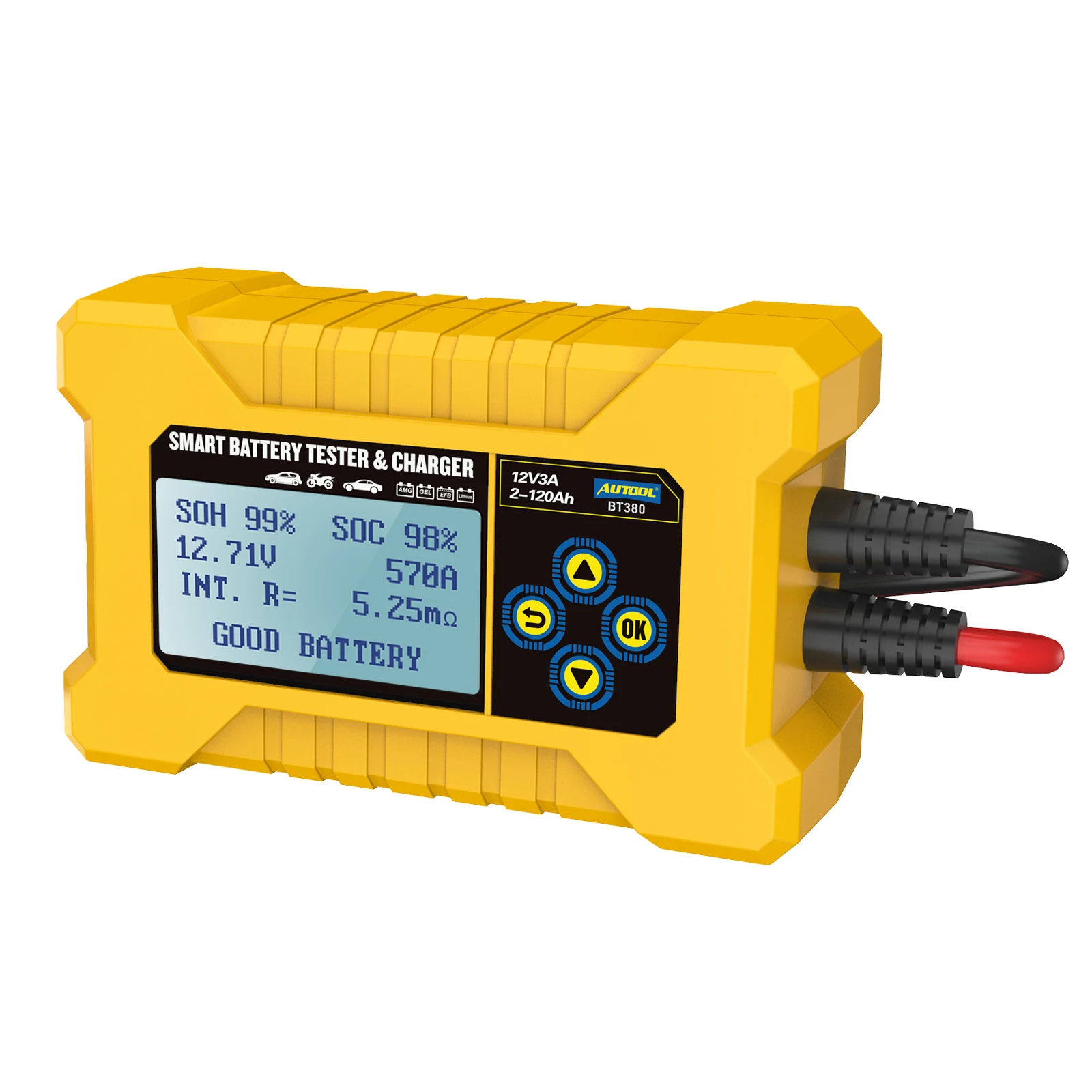 

AUTOOL BT380 тестер автомобильного аккумулятора 12 В тестер автомобильного аккумулятора анализатор Power Bank для автомобильного аккумулятора инструмент для тестирования автомобильного аккумулятора версия ЕС